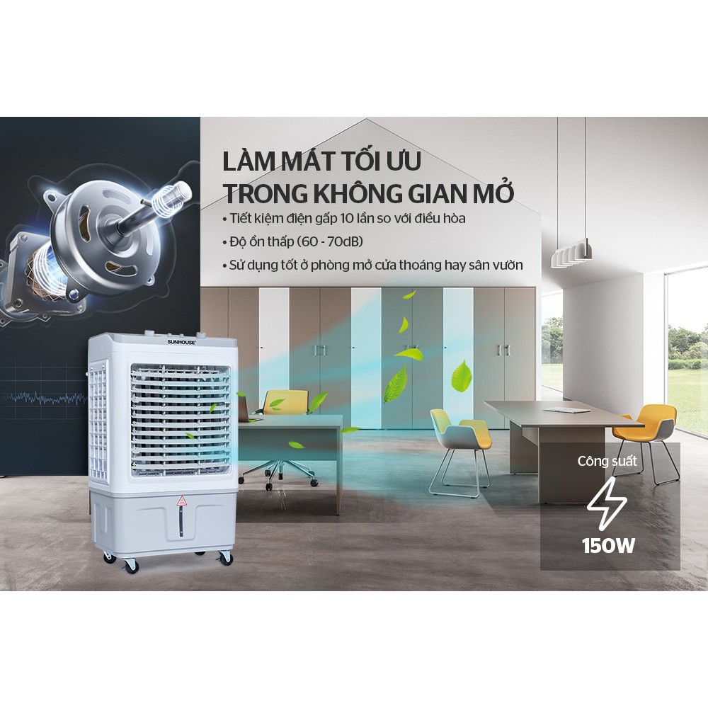 {FREESHIP} Quạt điều hòa - Máy làm mát không khí chính hãng Sunhouse SHD7734, lưu lượng gió cực lớn, siêu tiết kiệm điện