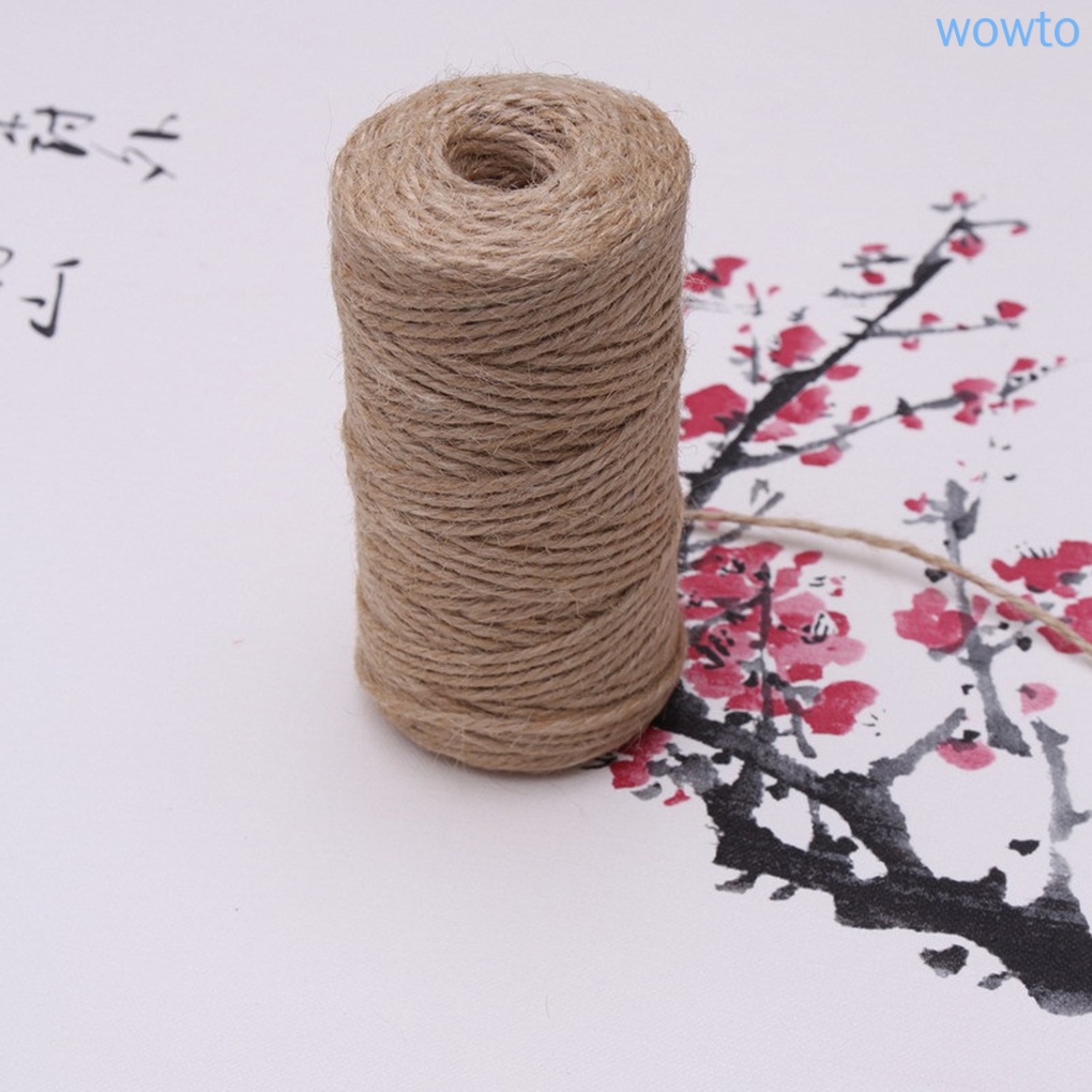 Cuộn dây đay tự nhiên dài 2/150m dày 3 sợi dùng làm đồ trang trí DIY