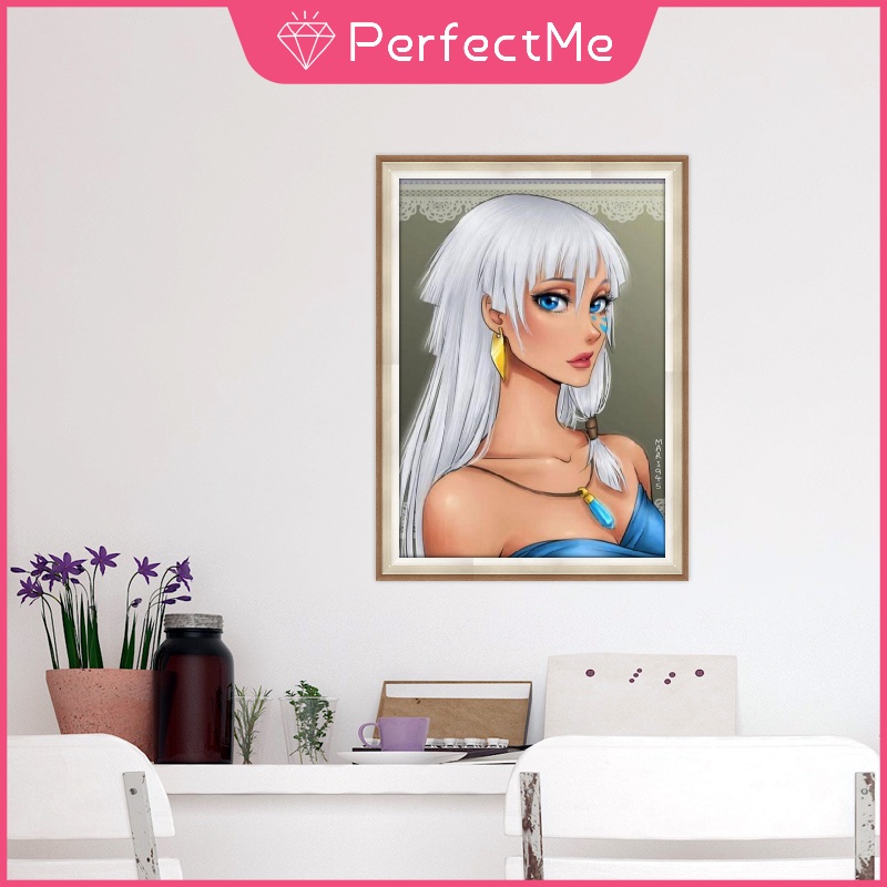 Bộ tranh đính đá DIY hình cô gái 30x40cm để trang trí