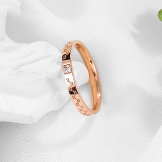 Nhẫn Titan Nữ Đính 1 Viên Đá Đơn Giản Không Đen Không Gỉ TT 1680