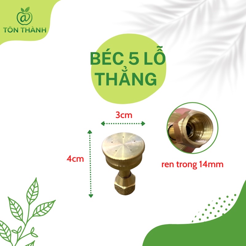 BÉC PHUN 4 5 8 LỖ THẲNG CONG BẰNG ĐỒNG TƯỚI CÂY PHUN THUỐC RĂNG TRONG 14MM