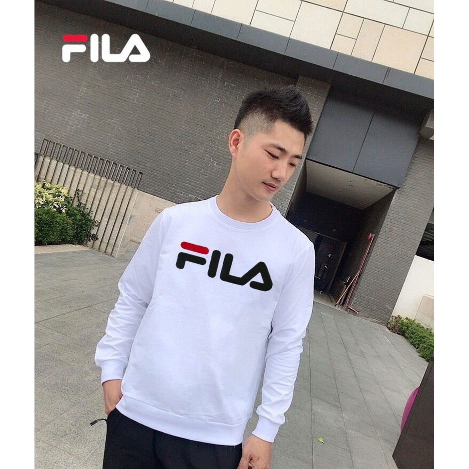 Áo Nỉ Tay Dài Cổ Tròn In Chữ Fila Thời Trang Xuân Thu Cho Nam Size M-5Xl