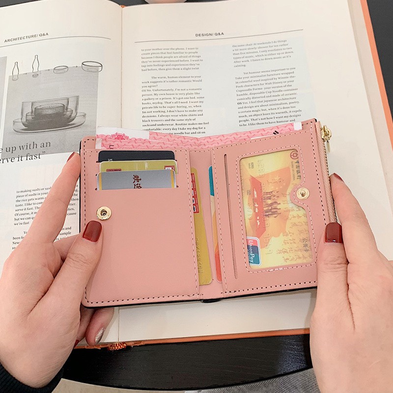 Ví nữ đựng tiền nhiều ngăn 582 chất da retro phong cách thanh lịch