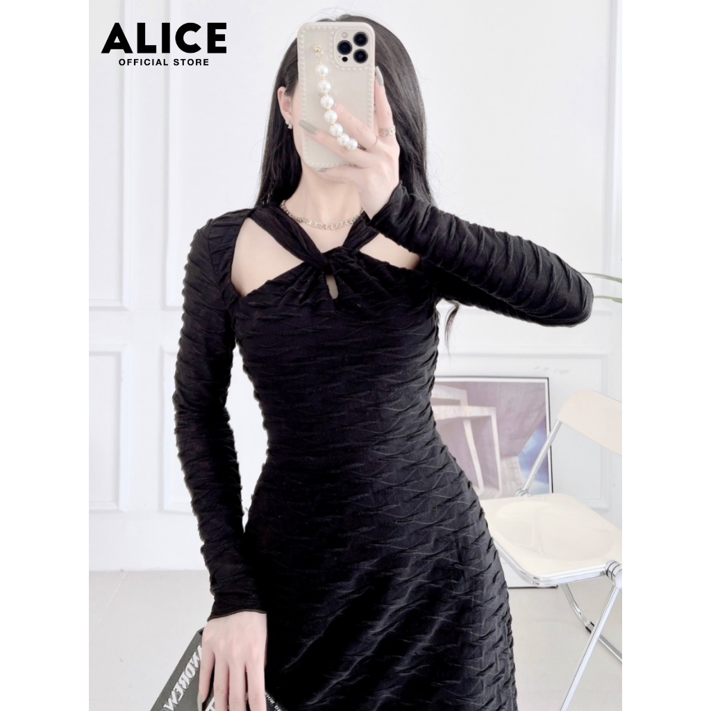 Váy Ren Dáng Suông Tiểu Thư ALICE Chất Ren Mềm Mịn Co Giãn Nhẹ Thiết Kế Cố Cách Điệu Chiết Eo V757 | BigBuy360 - bigbuy360.vn