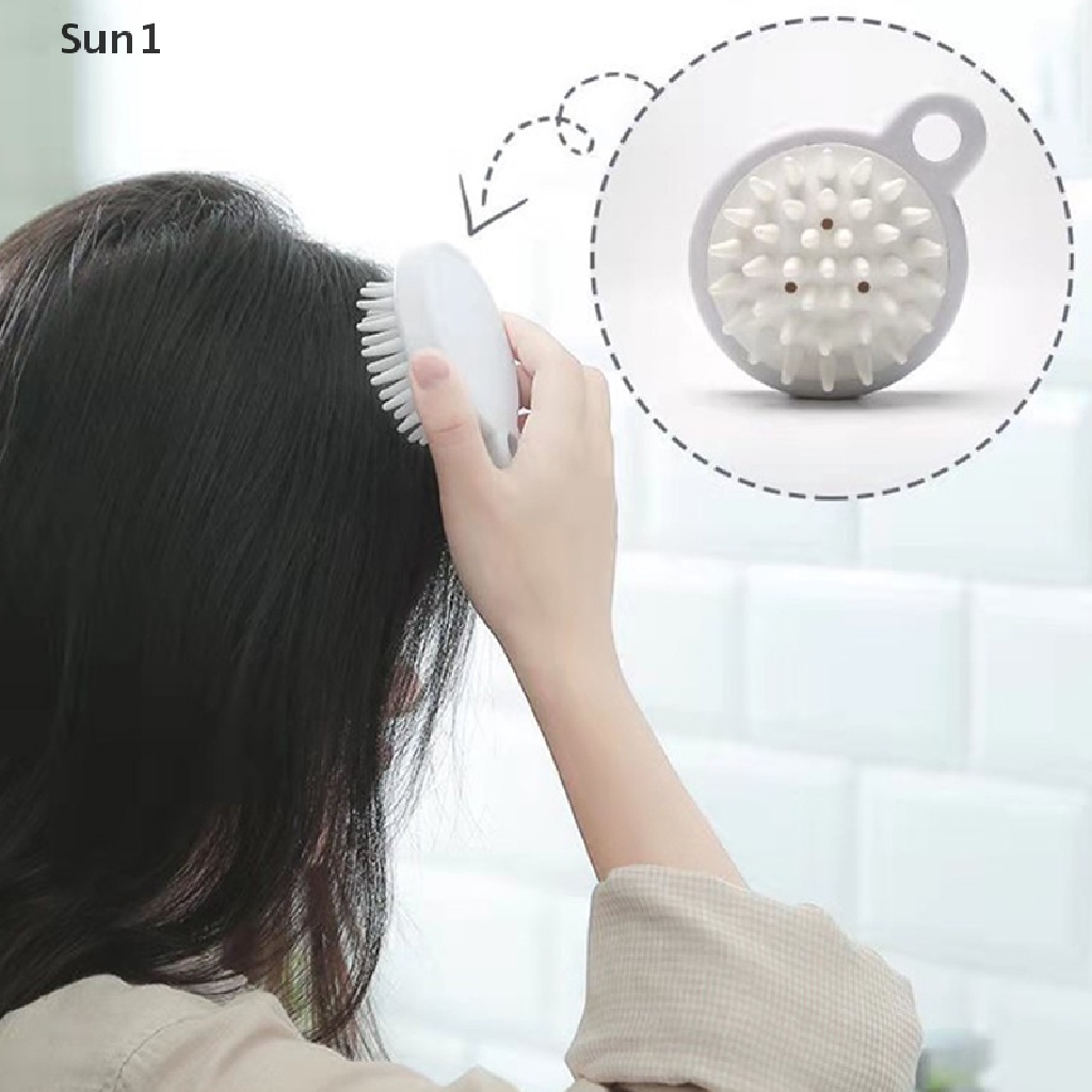 [Hàng mới về] Lược chải tóc bằng silicon mát xa giúp gội sạch đầu bằng tay