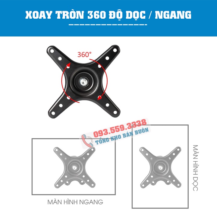 #CY01 - Giá Treo Màn Hình ErgoTek E10 17 - 27Inch ( Up to 32 Inch ) - Hợp Kim Nhôm - Giá Treo Tivi Xoay 360 Độ