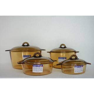 Bộ nồi thủy tinh Amberline Luminarc 1L,2L,3L,5L Tặng kèm Nồi Thủy Tinh Luminarc 1L(xuất sứ Pháp)số lượng có hạng