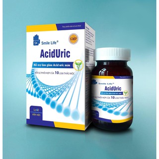 Viên uống hỗ trợ điều trị bệnh gout AcidUric hộp 1 lọ 60 viên nén