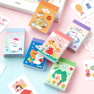 Set 50 sticker miếng dán trang trí nhật ký hình gấu suuuny