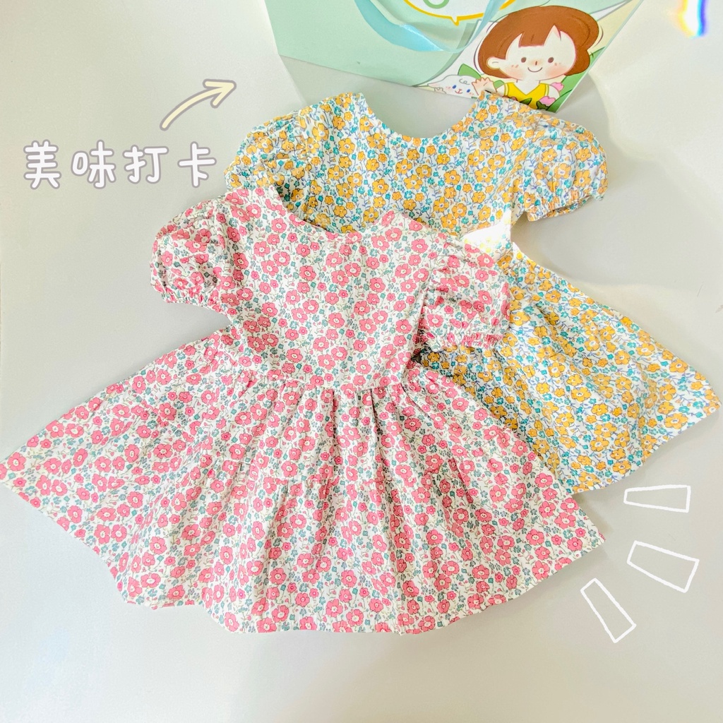 Váy xòe hoa nhí tay phồng mùa hè cho bé gái sơ sinh 1 2 3 4 tuổi MINTSCLOSET Mint's Closet - GV0062