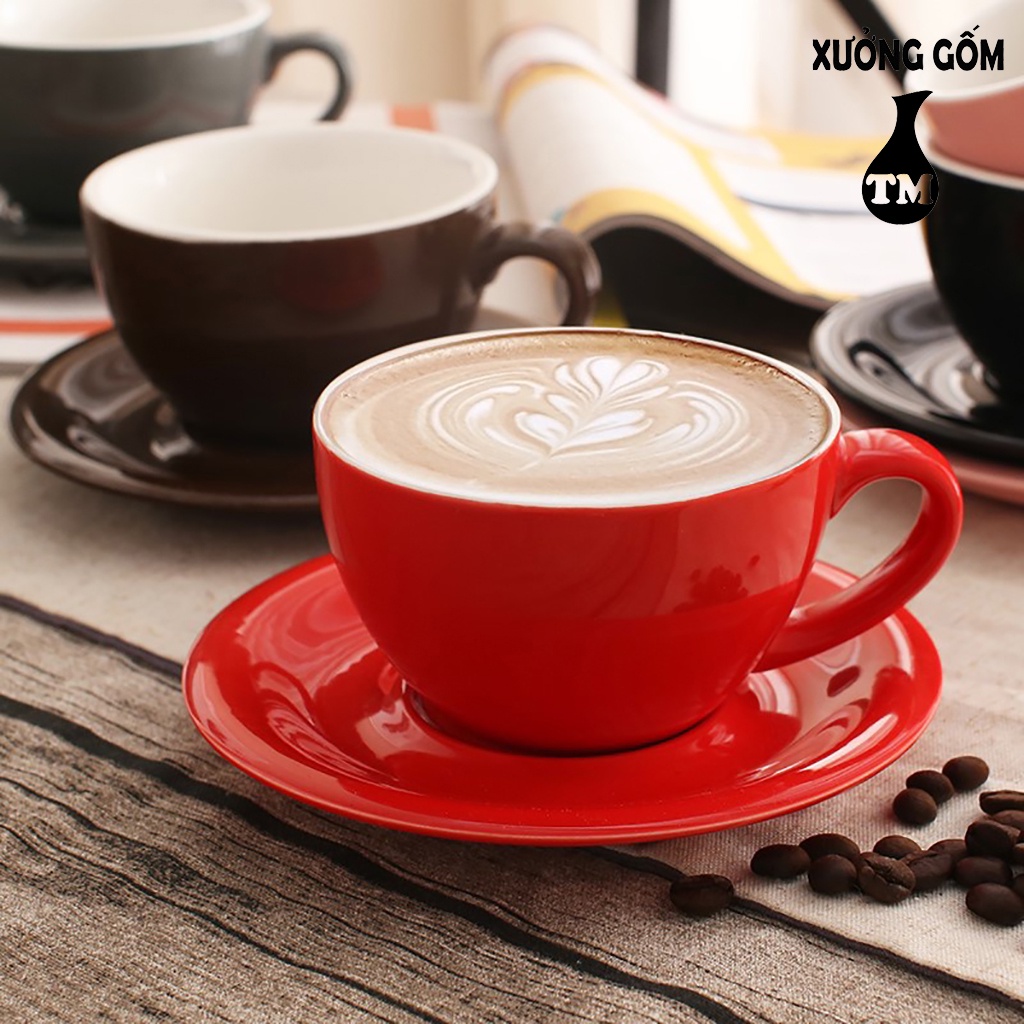 Bộ Tách Uống Trà, Cà Phê Capuchino - 220ml Xưởng Gốm TM Bát Tràng