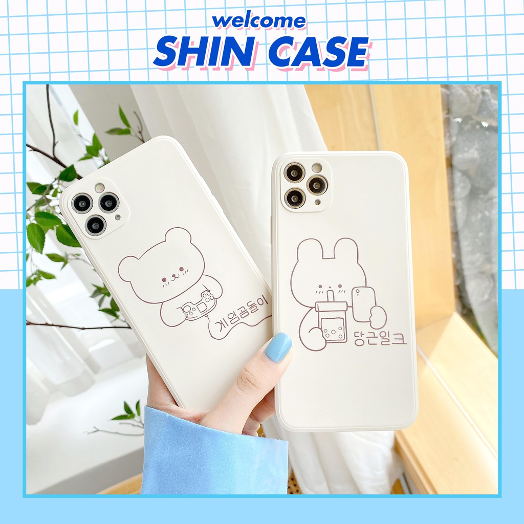 Ốp lưng iphone Play Bear cạnh vuông 6/6plus/6s/6splus/7/7plus/8/8plus/x/xr/xs/11/12/13/pro/max/plus/promax