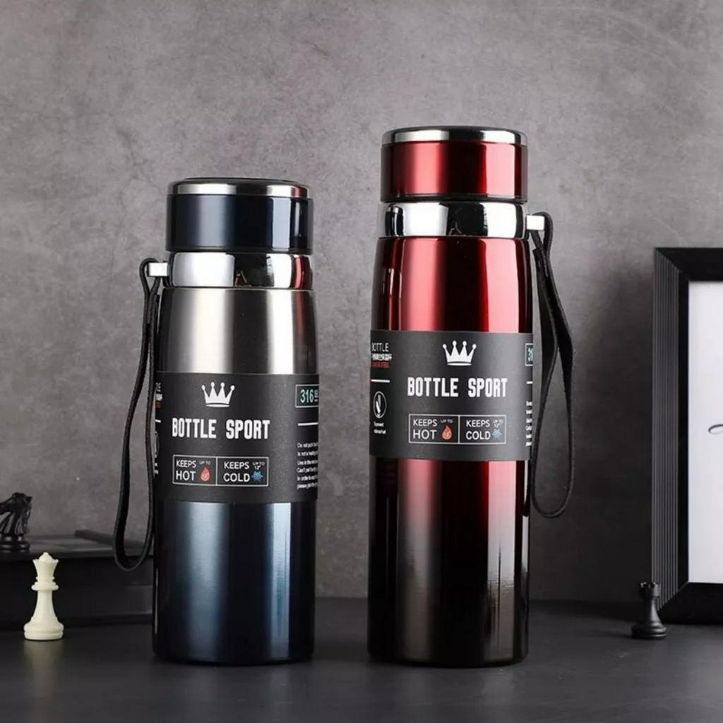 Bình Giữ Nhiệt Inox Bottle Sport Dung Tích 1000ML Kiểu Dáng Siêu Đẹp, Bình đựng nước giữ nhiệt cao cấp có nắp lọc trà