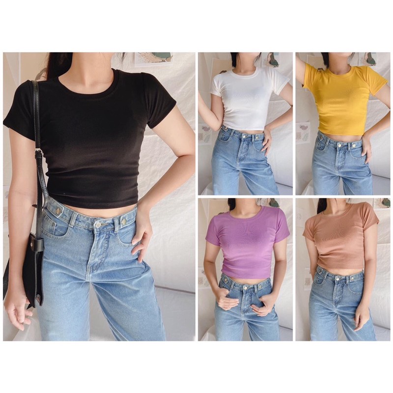 🌸🌸áo Basic Top cổ tròn không bao giờ lỗi thời🌸🌸📷📷ảnh thật toàn bộ📷📷Áo thun ôm cổ tròn- áo Basic | BigBuy360 - bigbuy360.vn