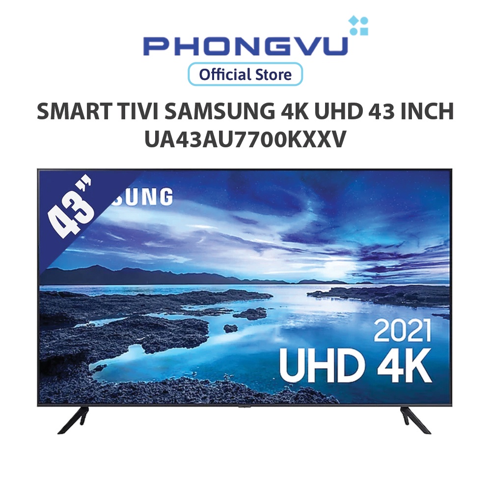 Smart Tivi Samsung 4K UHD 43" UA43AU7700KXXV - Bảo hành 24 tháng- Miễn phí giao hàng TP HCM