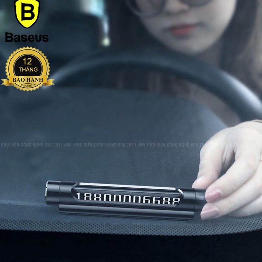CHÍNH HÃNG  Bảng số điện thoại dùng trên xe hơi Baseus All Metal Temporary Parking Number Plate Series 2 (Dual-numbe