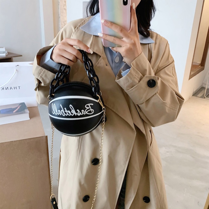 Túi Xách Da PU Hình Quả Bóng Rổ Thời Trang Nữ