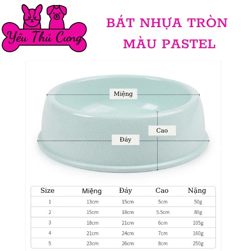 Bát đơn nhựa nhiều màu sắc cho thú cưng-Phụ kiện thú cưng giá rẻ - YÊU THÚ CƯNG