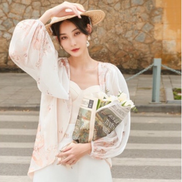 Áo croptop & kimono in hoạ tiết Veo s - Audra Croptop & Cherry Kimono thumbnail