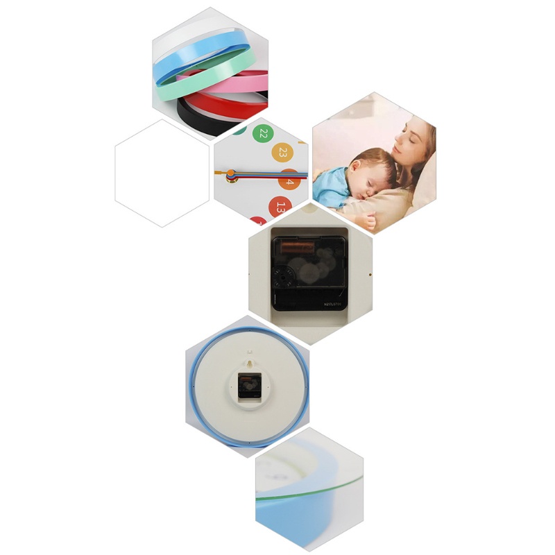 Đồng Hồ Treo Tường Không Gây Tiếng Ồn Hỗ Trợ Dạy Học Cho Bé