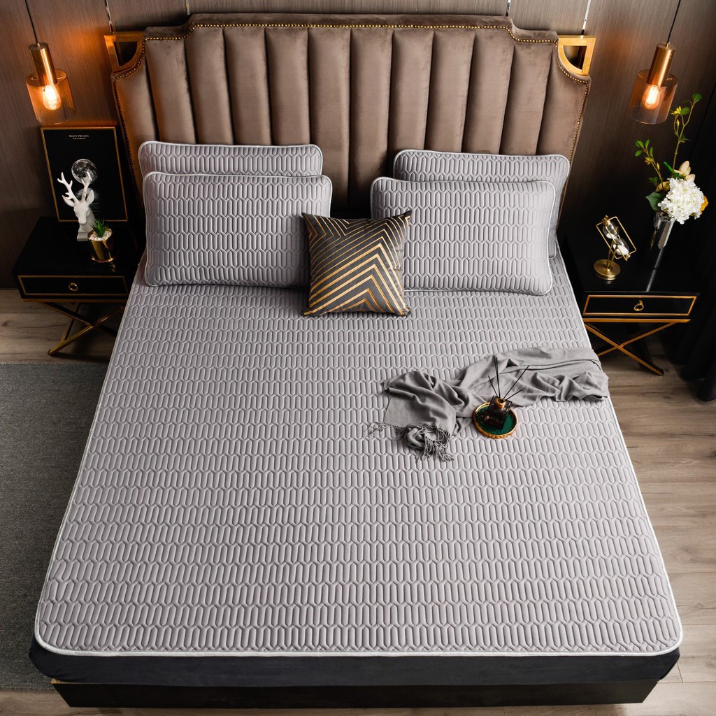 Chiếu điều hoà cao su non tặng kèm 2 vỏ gối
