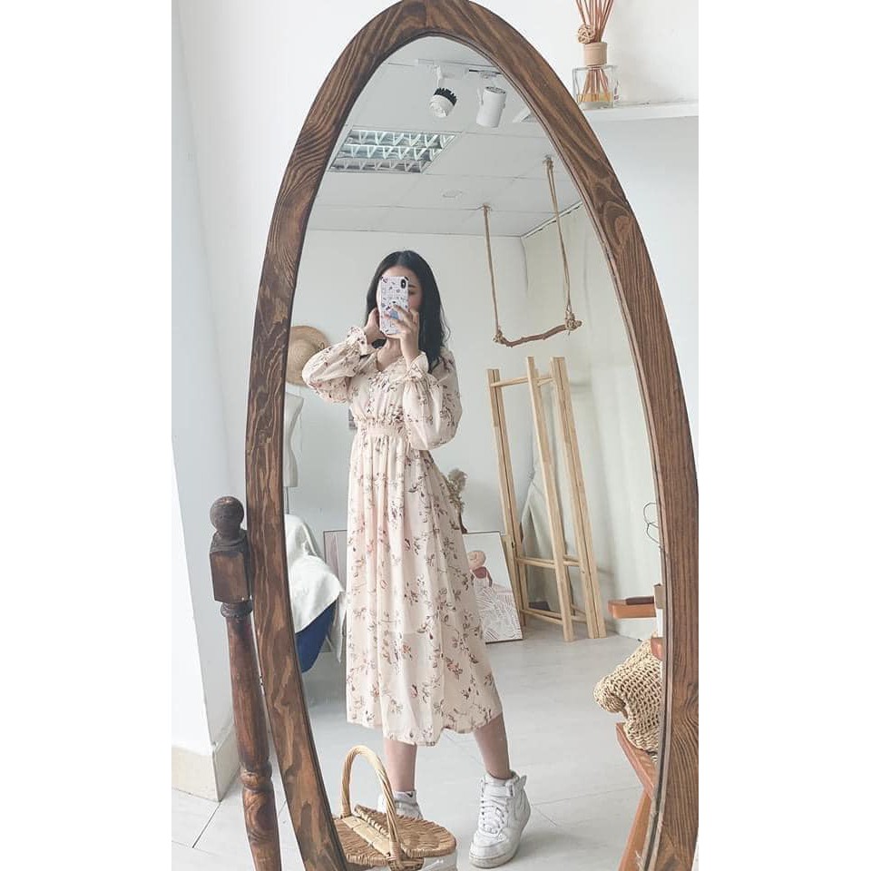 Váy hoa nhí Vintage dáng dài 110cm - 2 lớp chất voan lụa thướt tha - 065 | BigBuy360 - bigbuy360.vn