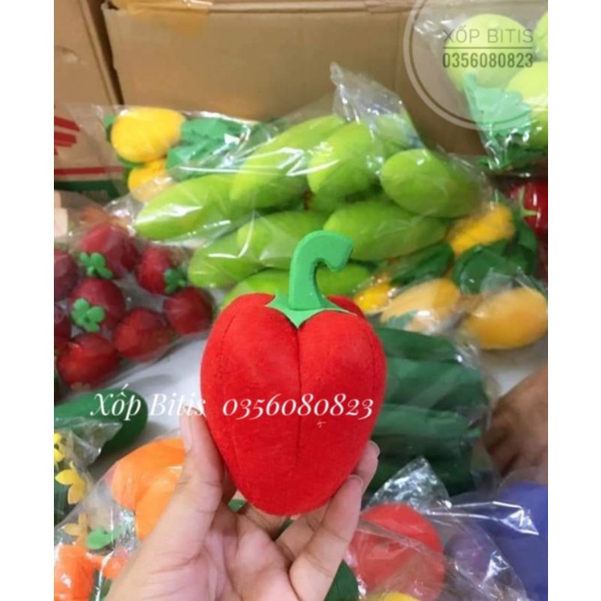 Quả ớt chuông vải nỉ đồ dùng đồ chơi mầm non size to như thật