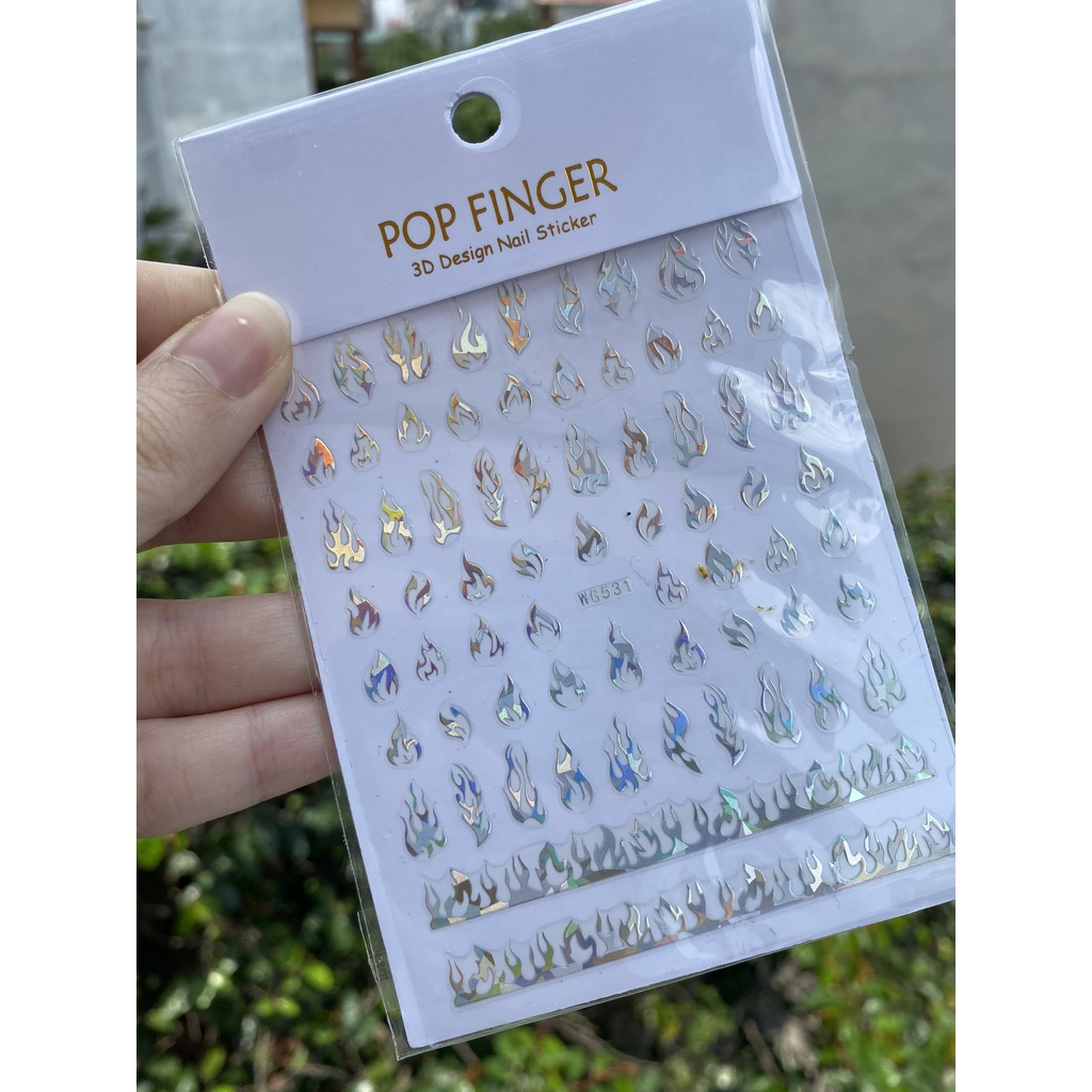 Sticker dán móng hình lửa