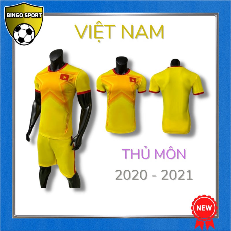 Quần Áo Bóng Đá VIỆT NAM Sân Nhà Màu Đỏ 21 - 22 Thun Lạnh 4 Chiều Logo Thêu Nổi Rẻ Đẹp BINGO SPORT