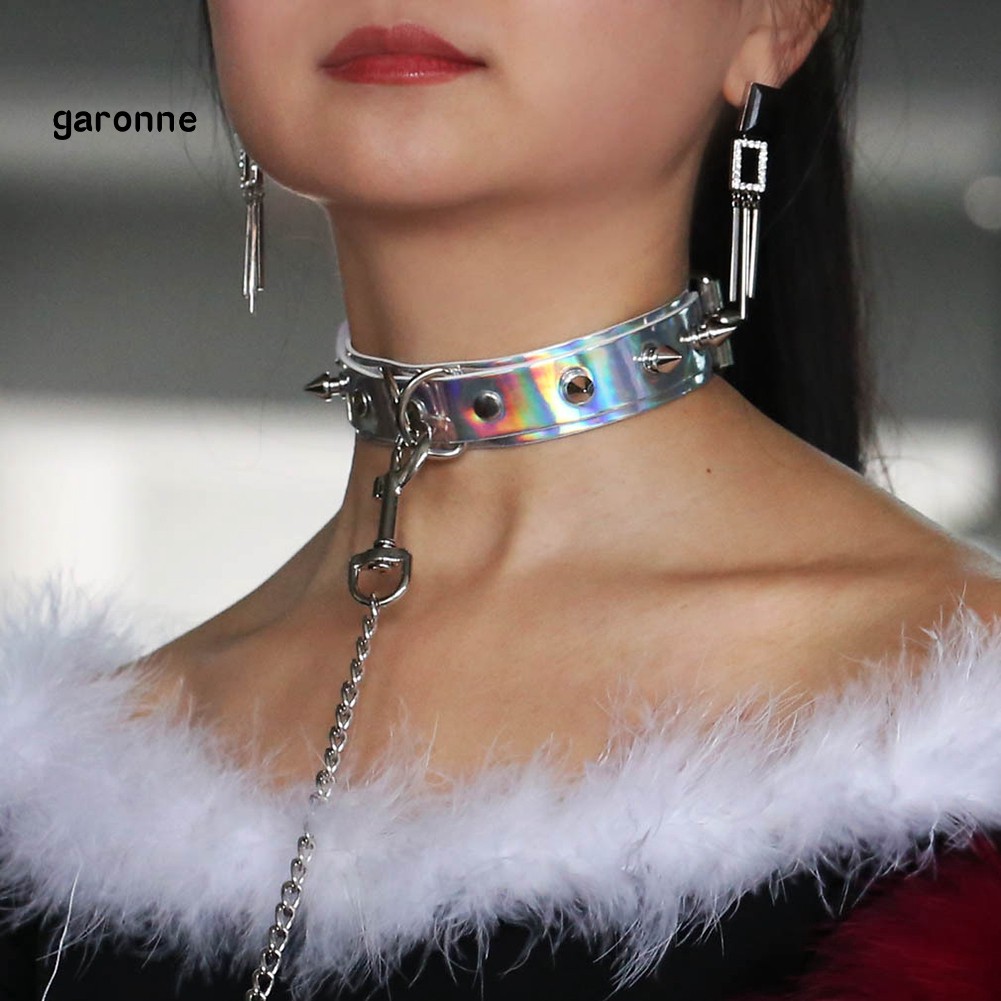 Vòng cổ choker da giả đính đinh tán cá tính cho nữ