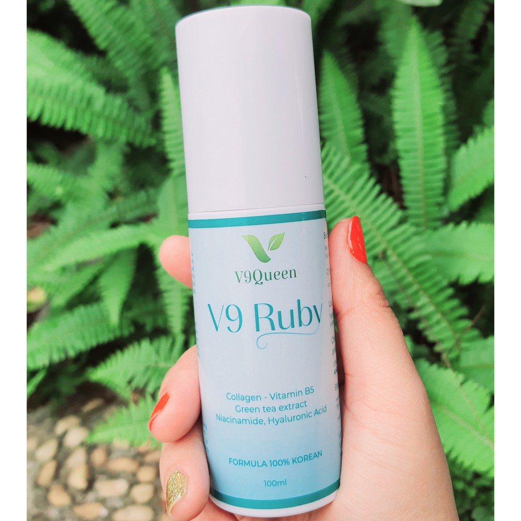 Nước hoa hồng V9Queen, xịt khoáng cấp ẩm dưỡng trắng da, kiềm dầu giảm mụn - V9 Ruby 100ml | BigBuy360 - bigbuy360.vn