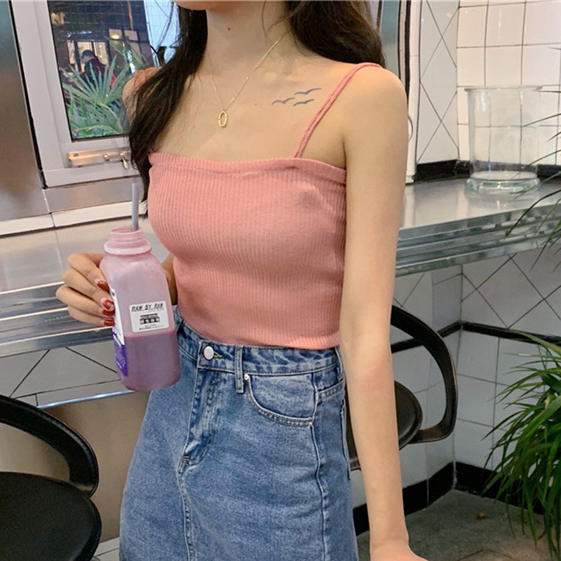 Áo dây màu trơn phong cách Hàn Quốc cho nữ | BigBuy360 - bigbuy360.vn