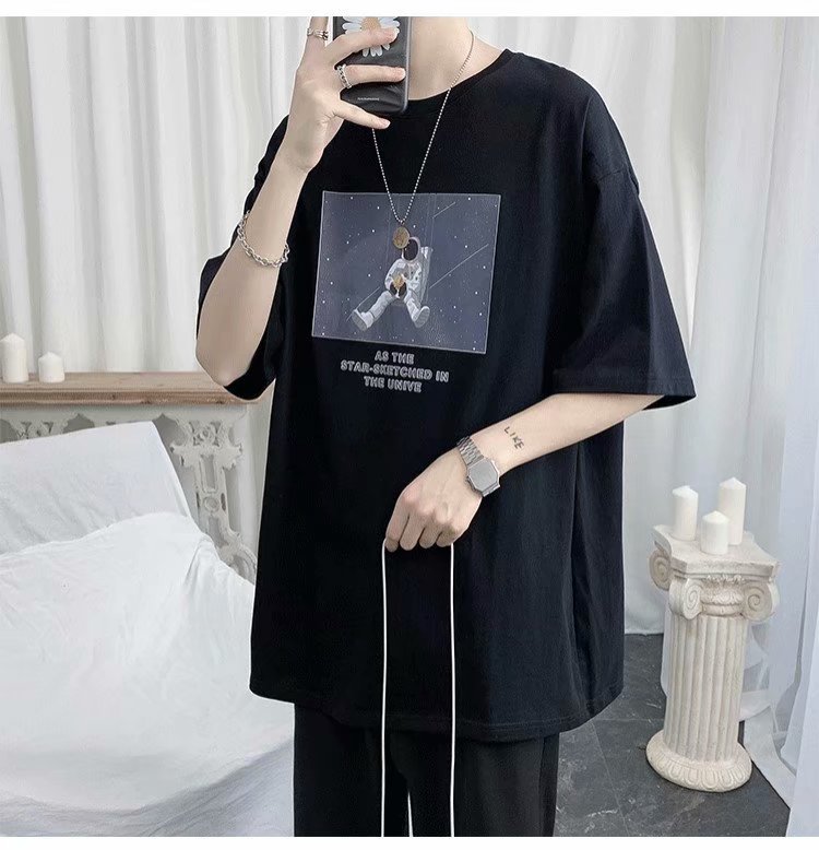 Áo Thun Nam Tay Ngắn Cổ Tròn Phong Cách Hàn Quốc Năng Động (S-5XL)