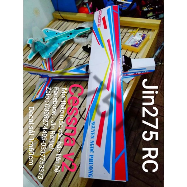 Bộ vỏ kit máy bay Cessna V1 sải 1mét20cm- 1 mét 60cm