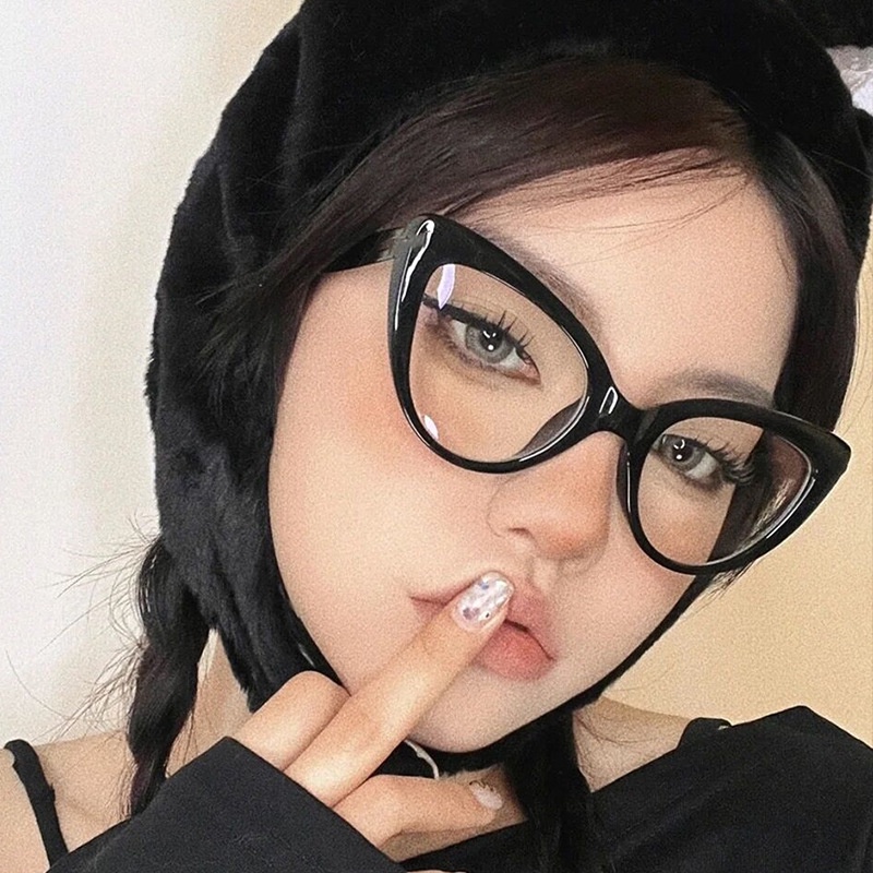 (AIMURUSI) COD Mát Mắt Mèo Chống Bức Xạ Ánh Sáng Xanh Phong Cách Retro Thời Trang Cho Nữ Kính