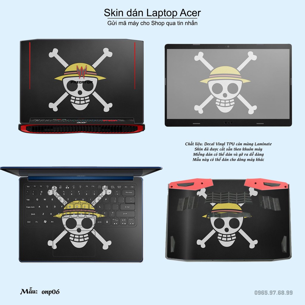 Skin dán Laptop Acer in hình One Piece _nhiều mẫu 3 (inbox mã máy cho Shop)