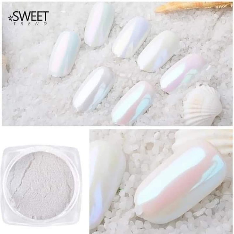 Set Tráng Gương Ngọc Trai Làm Nail - set 6 hũ với 6 màu ánh trai khác nhau