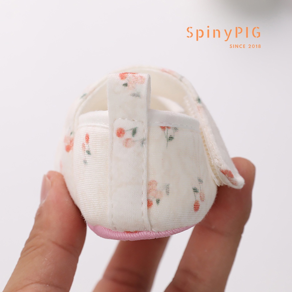 Giày tập đi cho bé gái 0-18 tháng tuổi chất liệu cotton cực xinh giúp chống trơn trượt