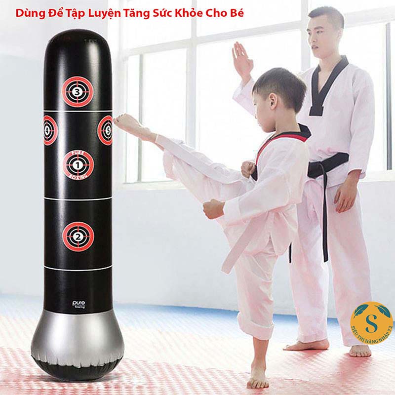 Bao Trụ Đấm Bốc Tự Cân Bằng – PURE BOXING - 160cm – Đường Kính 48cm - Tặng Kèm Bơm Hơi [BOXING]