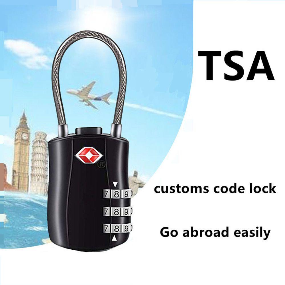 Ổ Khóa Dây Thép 3 Chữ Số TSA Nhỏ Gọn Chống Thời Tiết Đa Năng