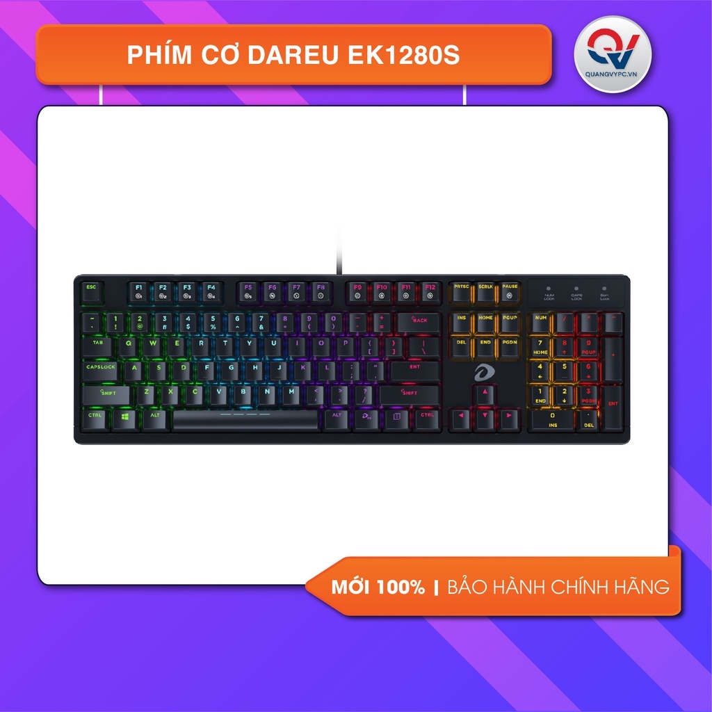 Bàn phím cơ Dareu EK1280s nhiều LED gaming Chính hãng