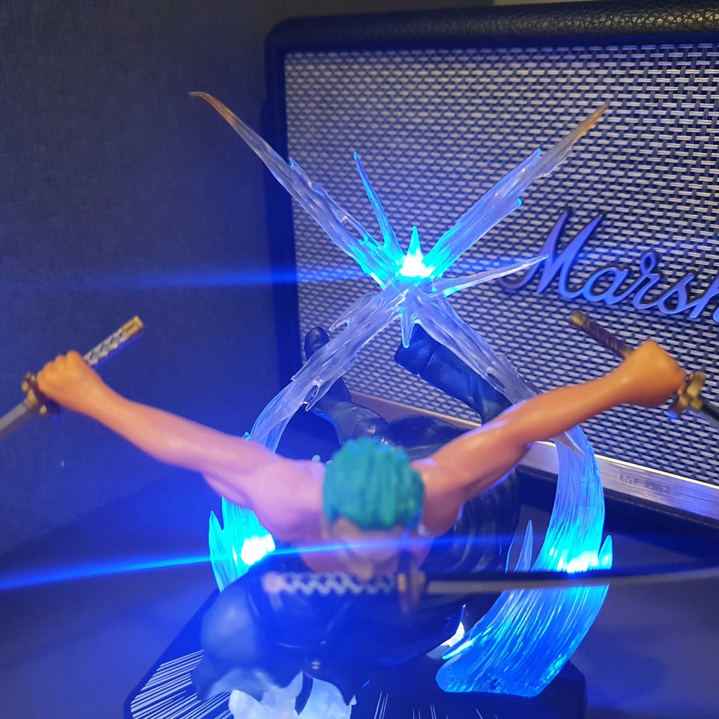 Bản có Led | Mô hình one piece Zoro thợ săn hải tặc cao cấp | Figure anime vua hải tặc đèn led cực đẹp trang trí làm quà