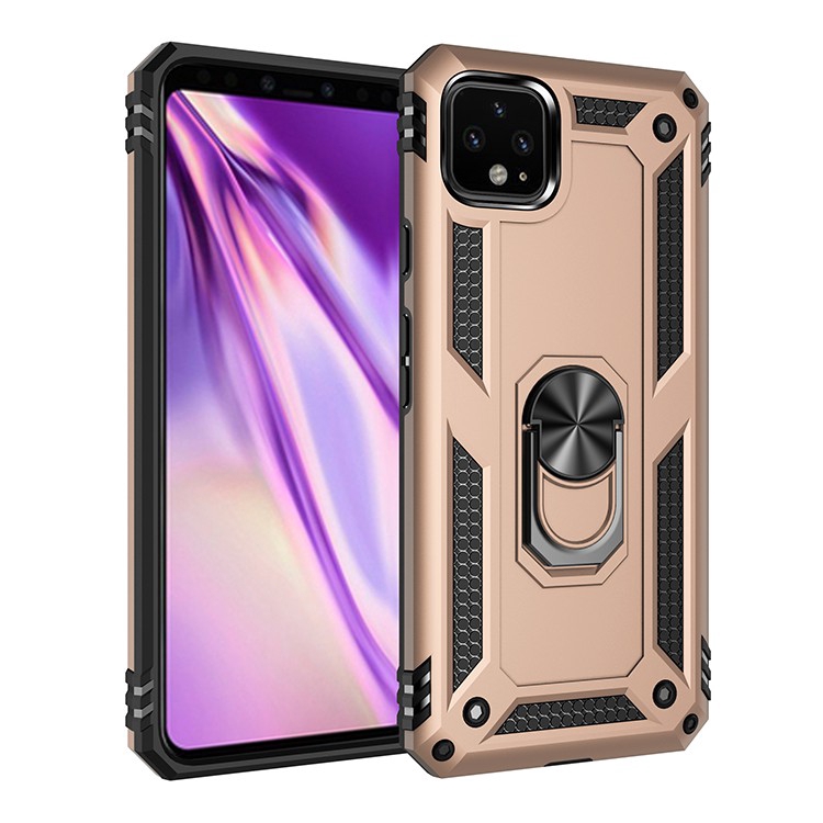 Ốp điện thoại giáp cứng có vòng đỡ từ tính gắn trên xe hơi cho Google Pixel 3a 3a XL 4 4XL