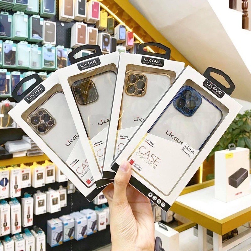 Ốp lưng LikGus viền màu iPhone 12/ 12 Pro/ 12 Pro Max bảo vệ camera lưng trong siêu đẹp