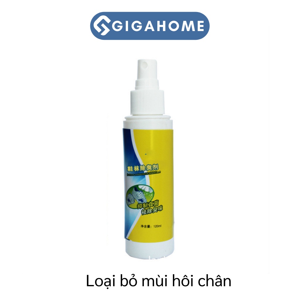 Xịt Khử Mùi Giày, Chống Hôi Chân GIGAHOME Diệt Khuẩn, Lưu Giữ Hương Thơm 120ml 5394