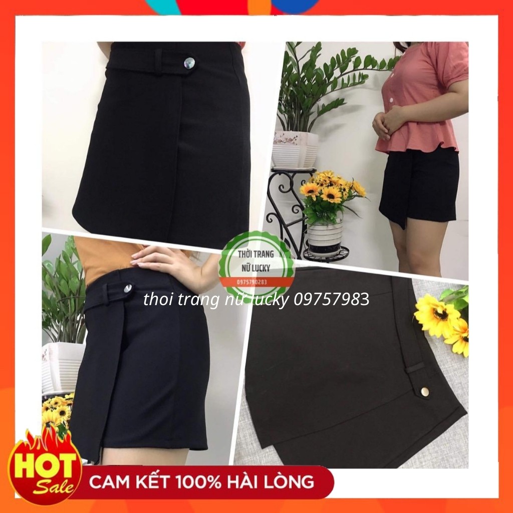 Quần Giả Váy Giả Chân Phối Cúc Siêu Xinh Chất Umi Cao Cấp