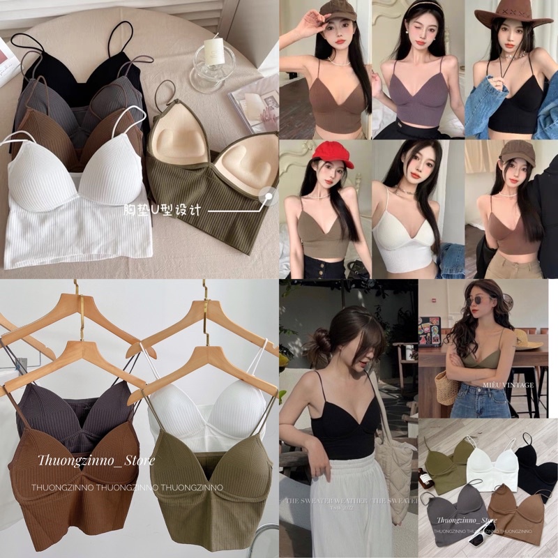 [Ảnh thật/Video] Áo bra đan dây - áo bra tập - bra viền ren