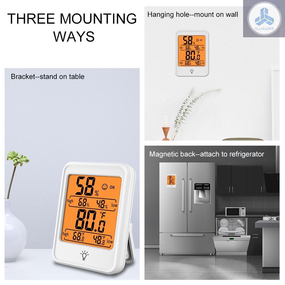 Đồng Hồ Đo Nhiệt Độ Và Độ Ẩm Màn Hình LCD Lớn Cho Phòng Ngủ/Văn Phòng/Nhà Kính VN26