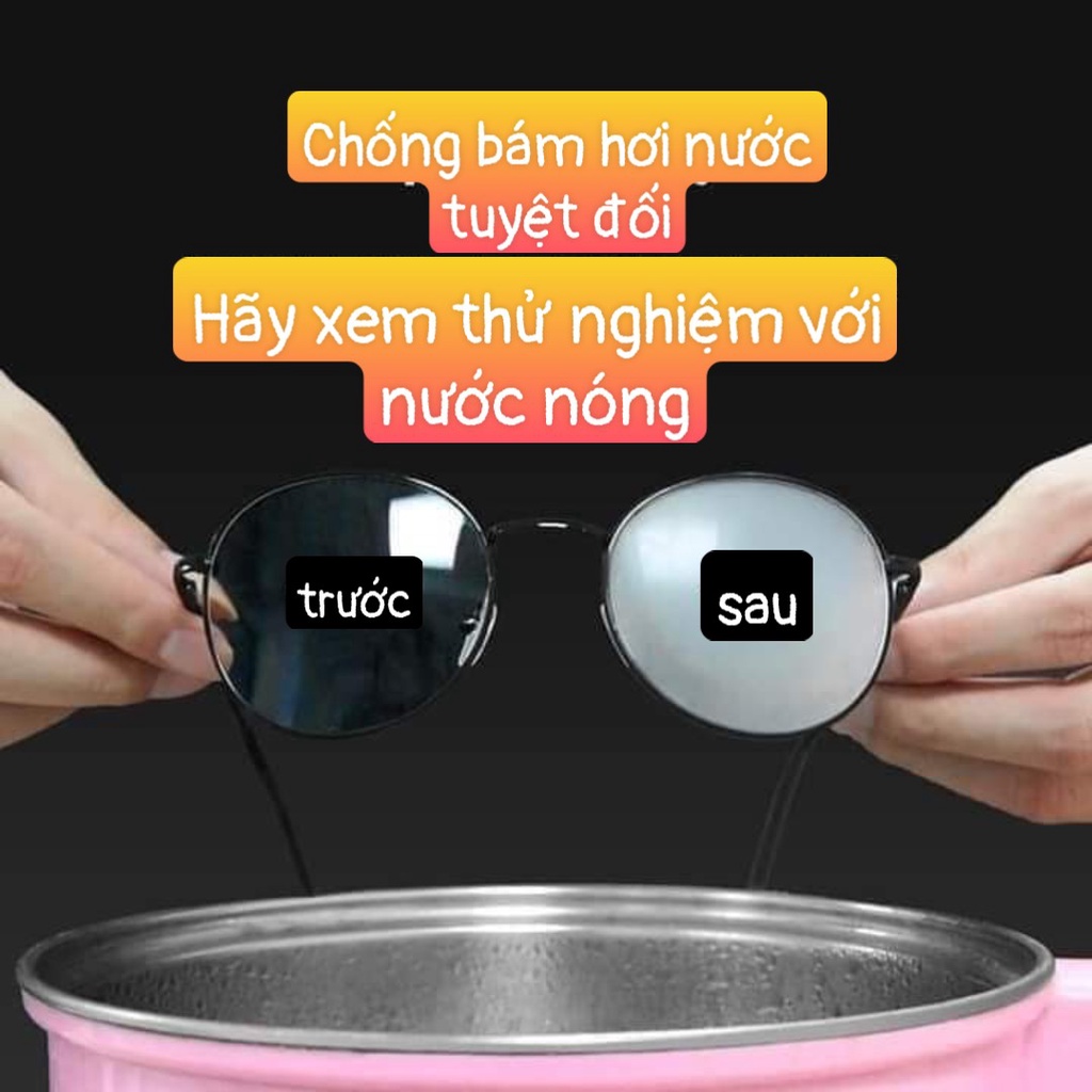 Khăn lau kính Nano hộp 100 miếng khăn giấy chống bám hơi nước, giấy lau kính chống mờ sương, mồ hôi