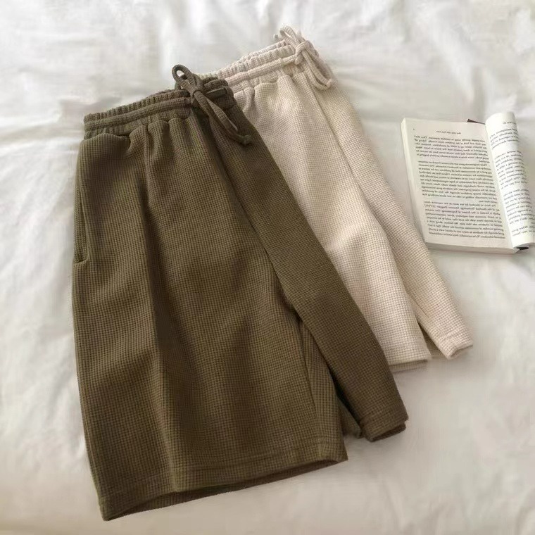 Xiaozhainv Quần Short Lưng Cao Ống Rộng Phong Cách Hàn Quốc Thời Trang Cho Nữ